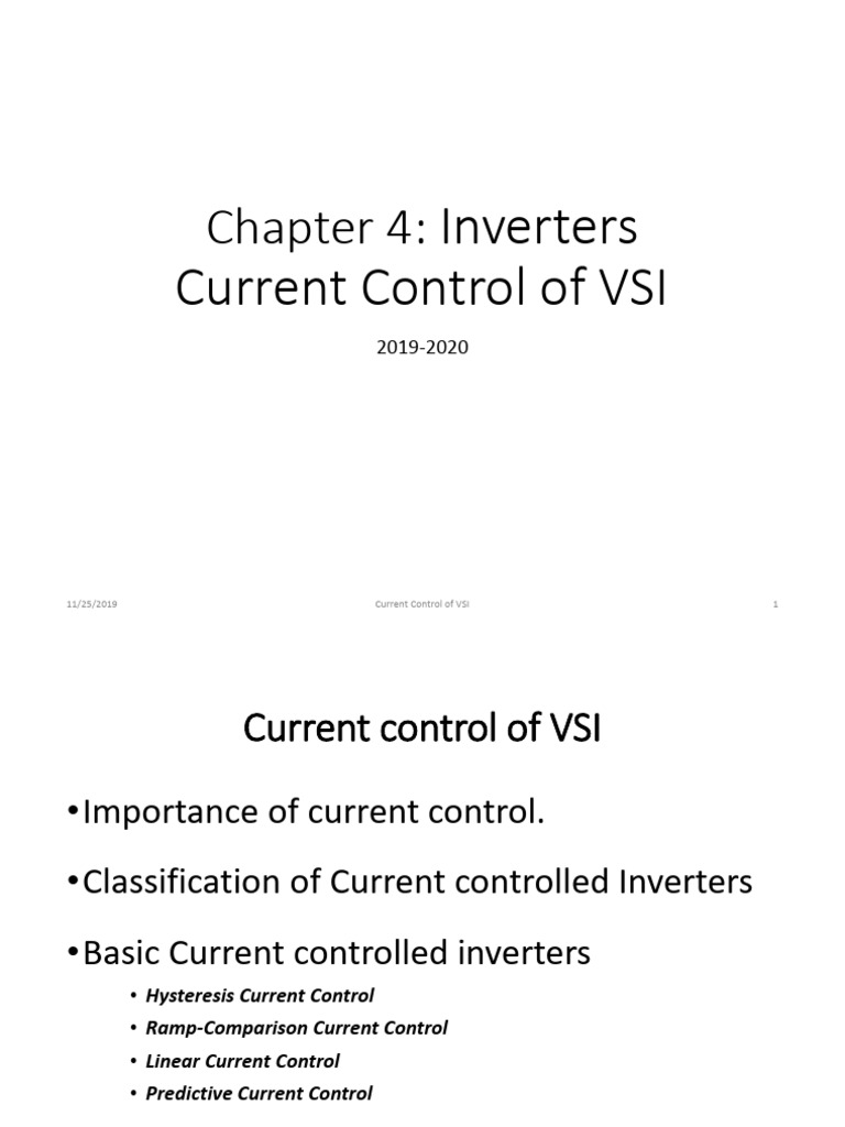 Current Control Methods for Inverters | PDF | Power Inverter ...