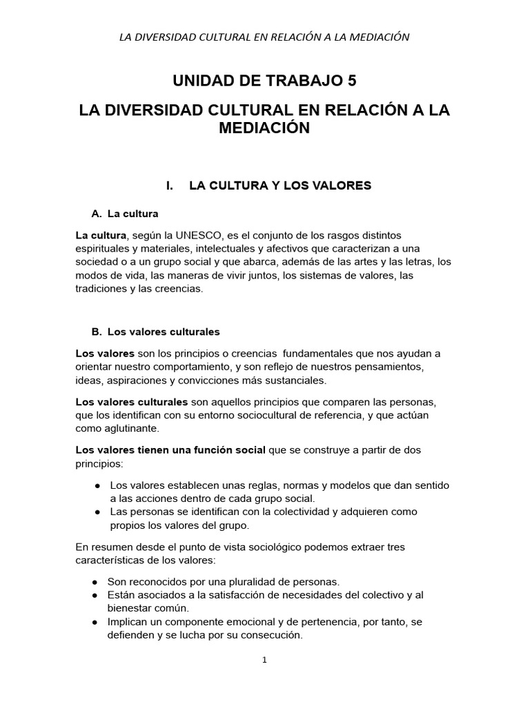 Mediación y Diversidad Cultural: Claves | PDF | Estereotipos | Prejuicios