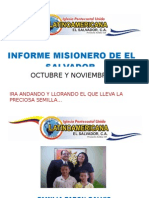 Informe Misoinero El Salvador a Diciembre de 2008