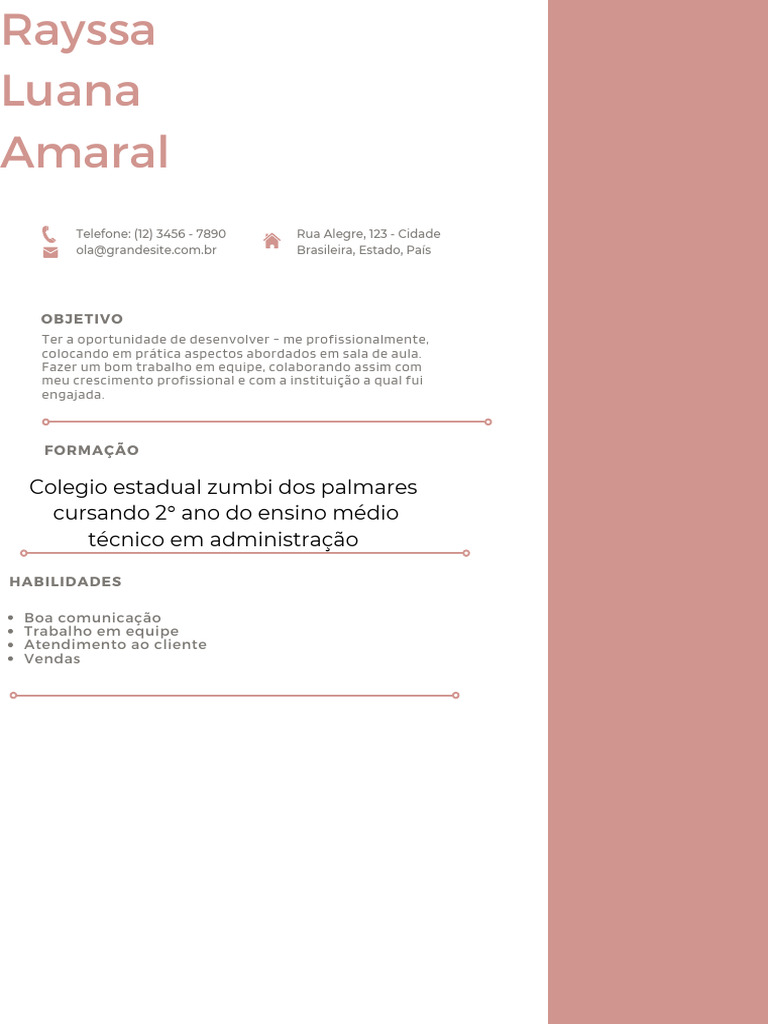 Currículo de Rayssa Luana Amaral | PDF