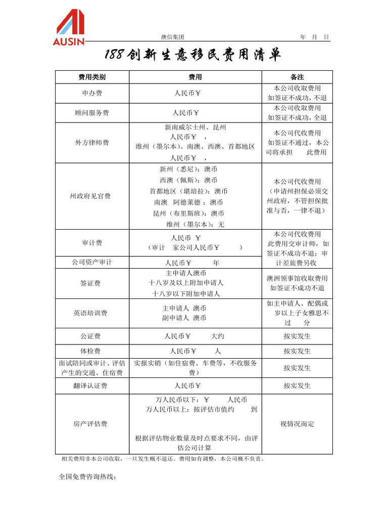 188A费用清单20170701 | PDF