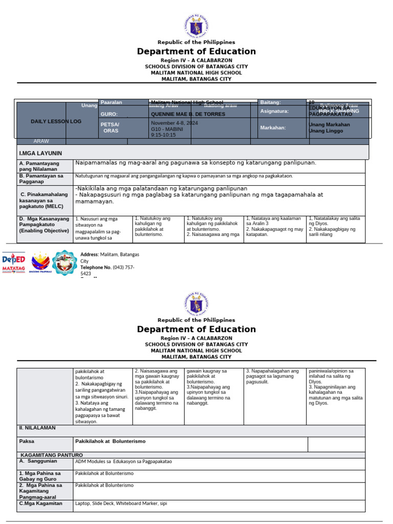 DLL Q2 W7 Esp | PDF