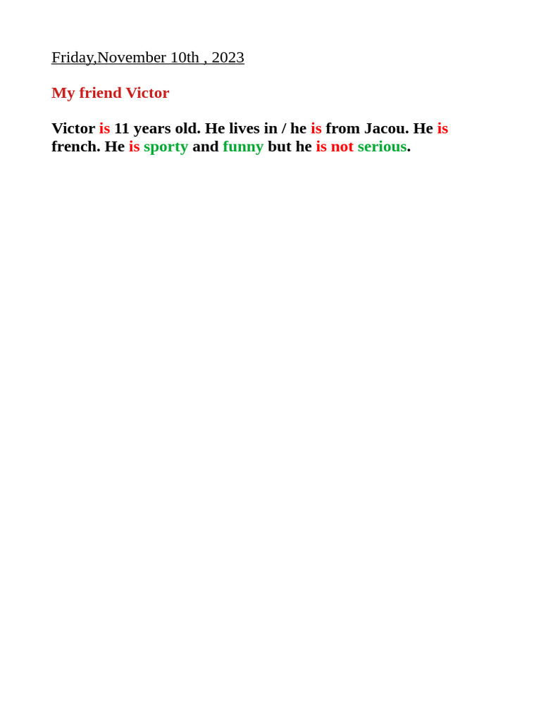 My Friend Victor | PDF