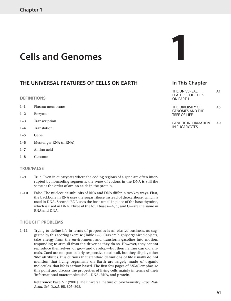 Chapter 01 Solutions | PDF | Open Reading Frame | Gene