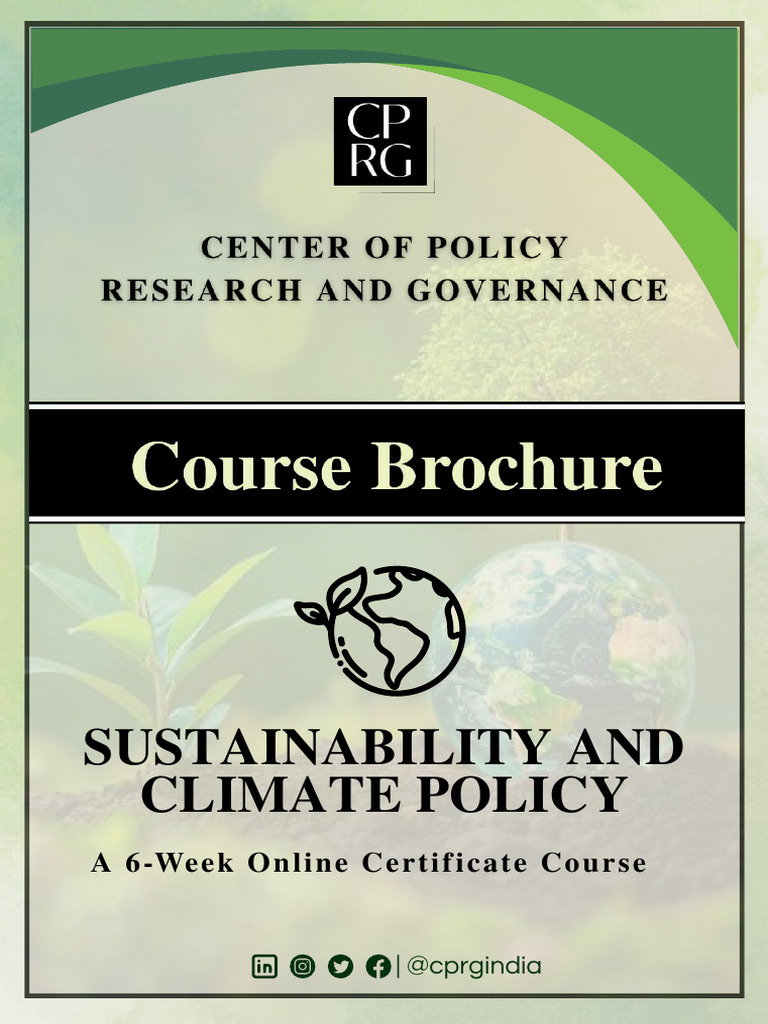 Sustainability & Climate Policy Course | PDF | Sustainability | Governance