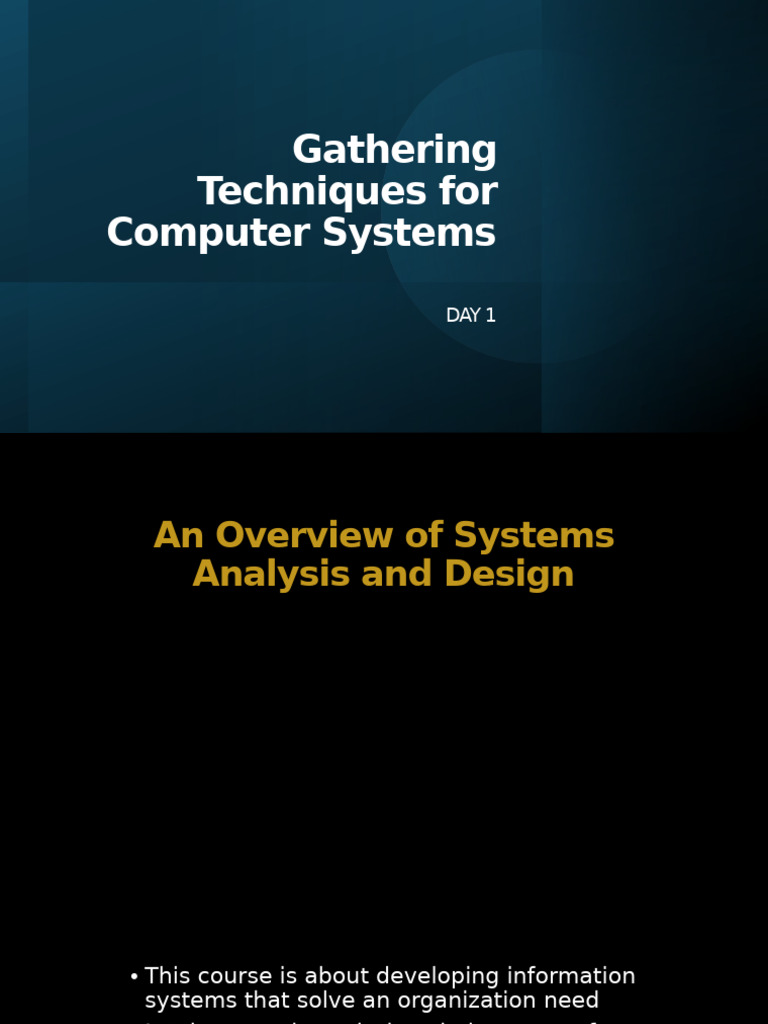 Gathering Techniques Day 1 | PDF | System | Information System