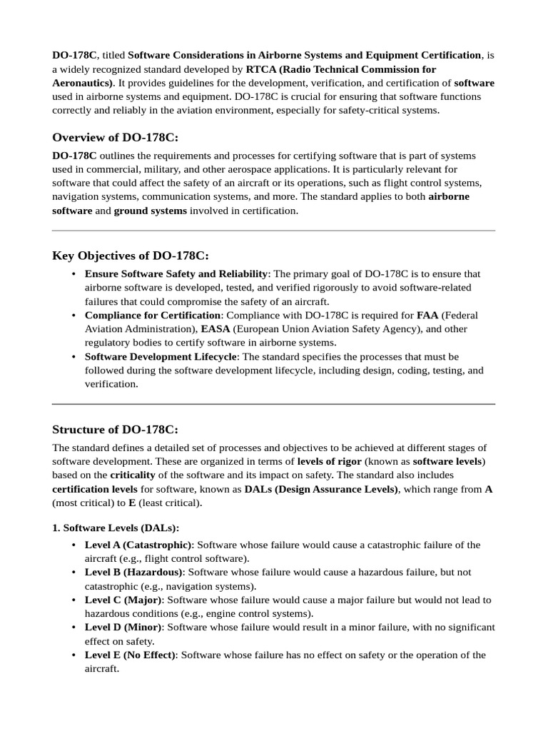 DO-178C: Software Certification Guidelines | PDF | Software Testing ...