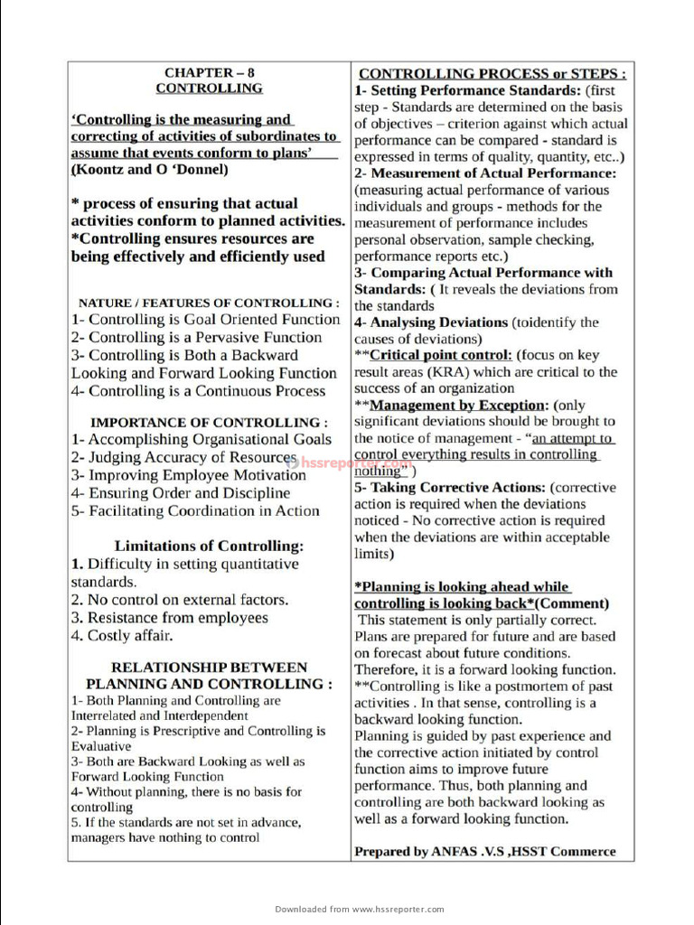Hssreporter - Com - +2 BS Chapter 8 One Page Notes | PDF