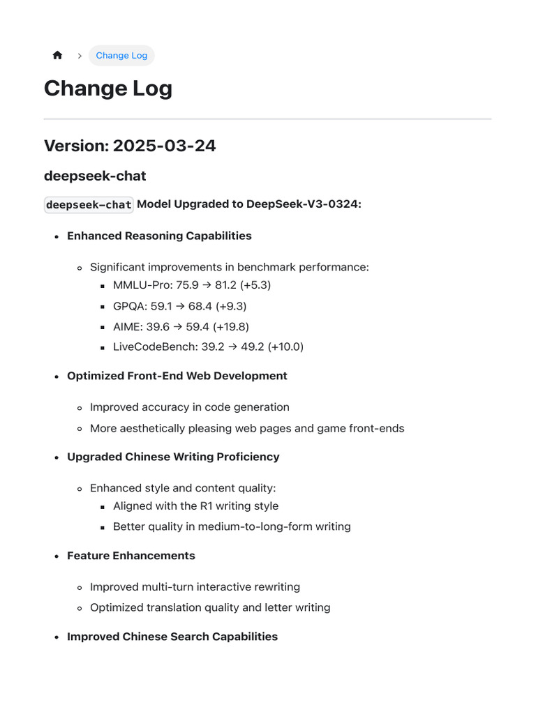 Change Log - DeepSeek API Docs | PDF | Information Technology ...