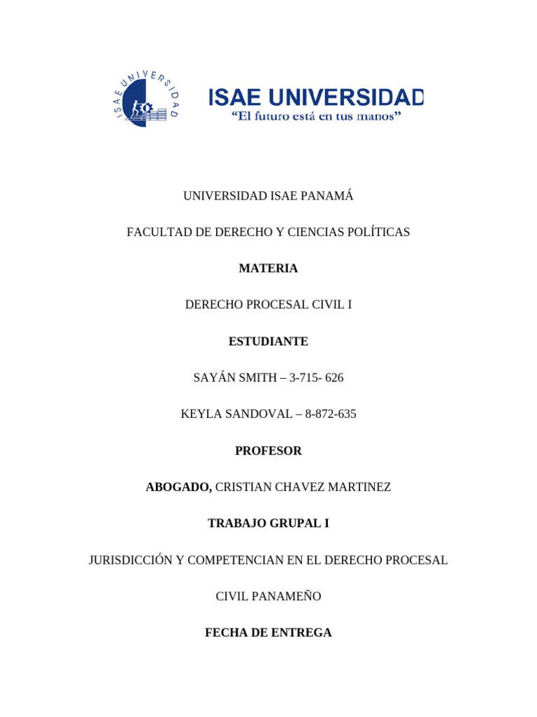 Jurisdicción y Competencia Civil en Panamá | PDF | Judicaturas ...