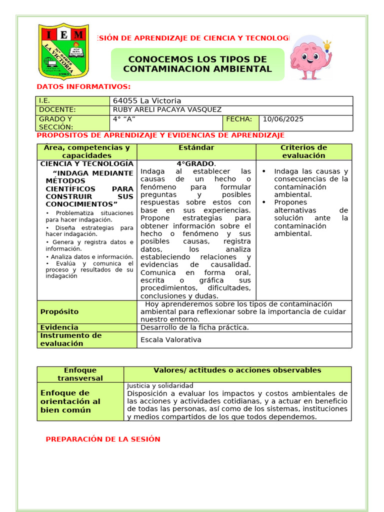 Tipos de Contaminación Ambiental en 4° grado | PDF | Entorno natural ...