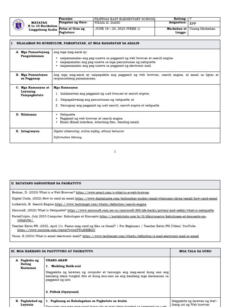 EPP - Week 1 | PDF