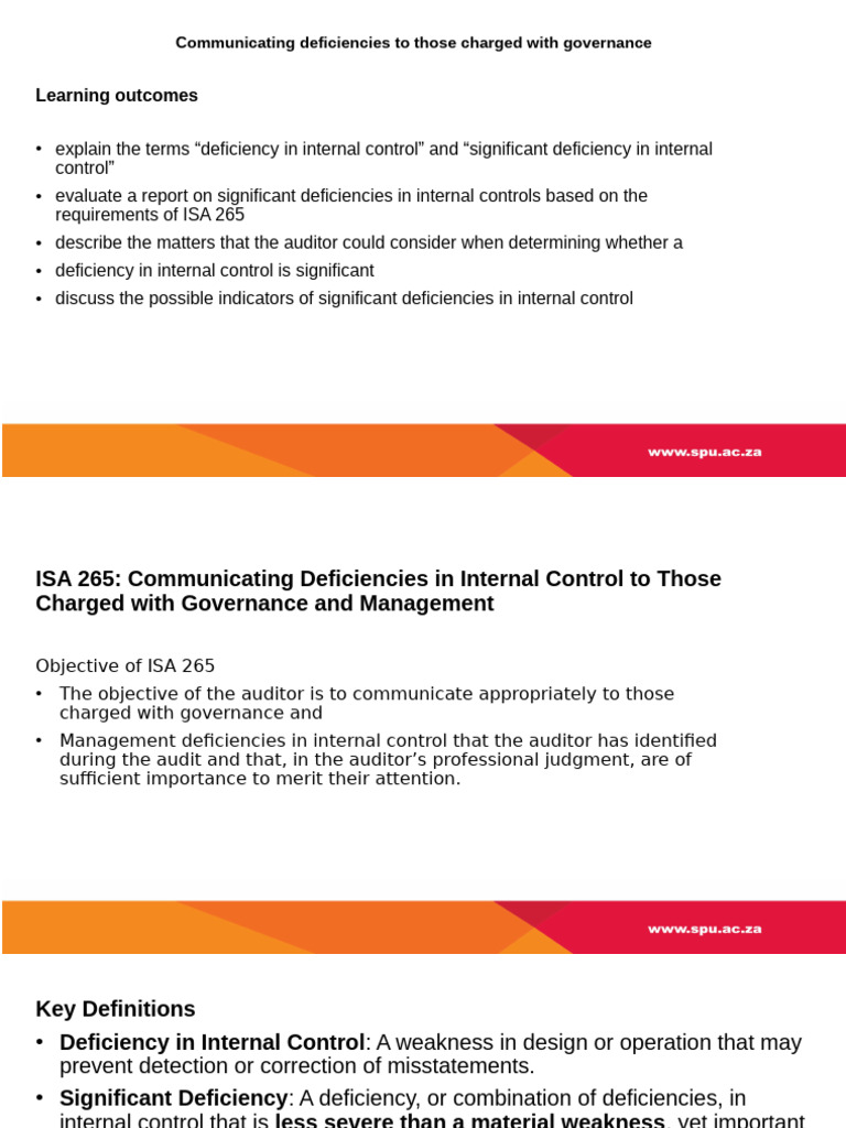 Communicating Internal Control Deficiencies | PDF | Internal Control ...