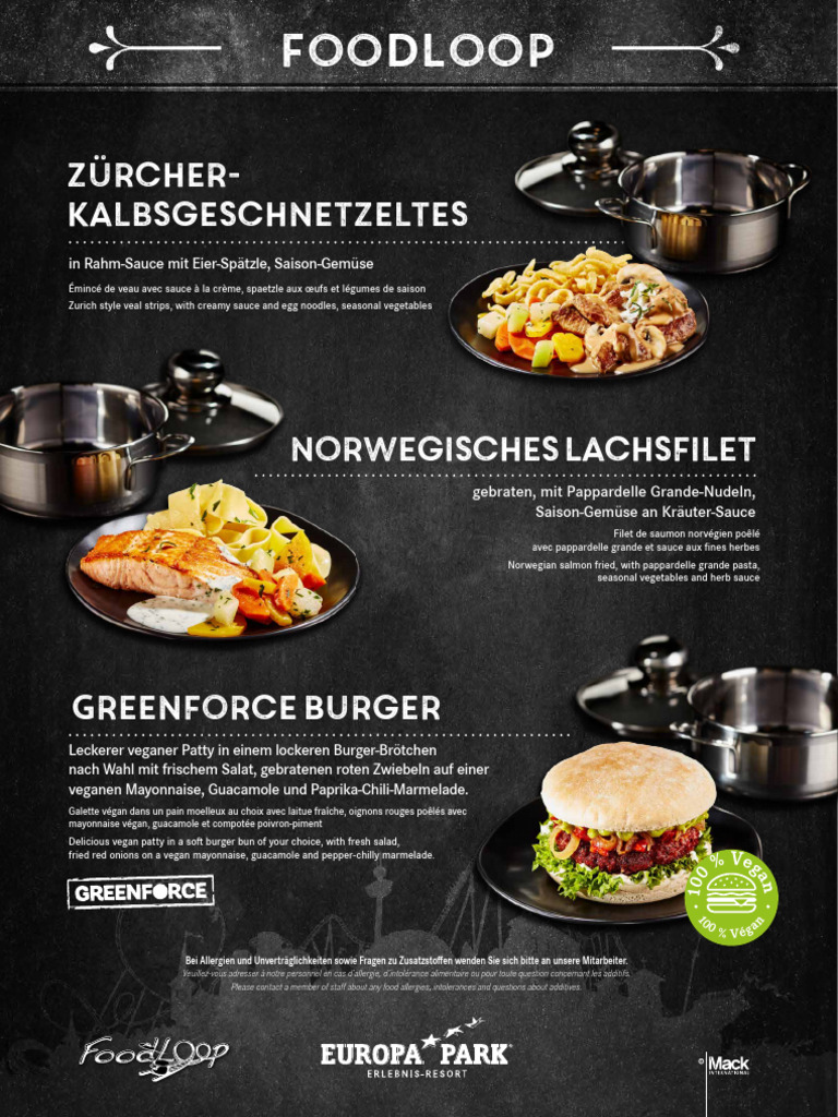 Menu du FoodLoop à Europa-Park | PDF | Condiment | Cuisine