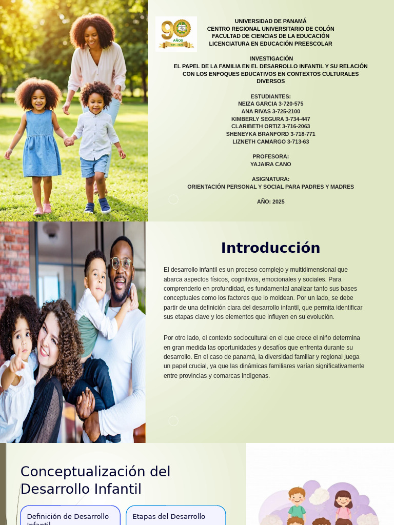 El Papel de La Familia en El Desarrollo Infantil y Enfoques de La ...