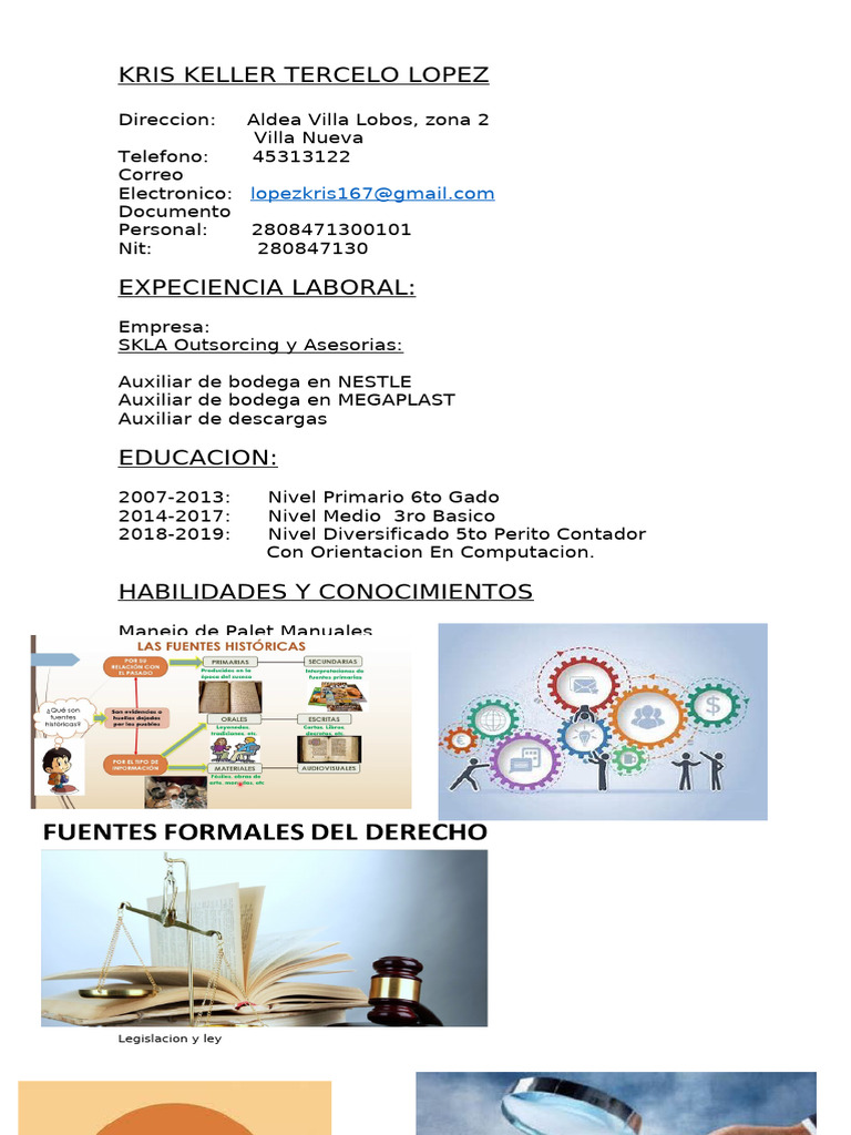 Kris López: Experiencia en SKLA Outsourcing | PDF