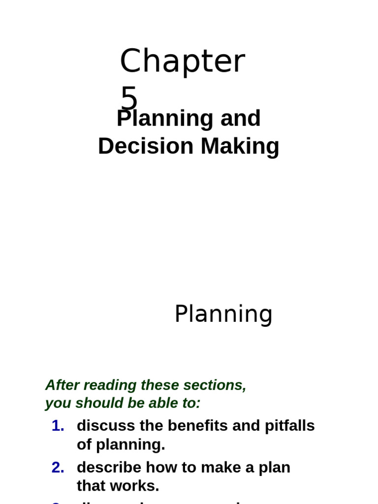 Effective Planning and Decision Making | PDF | Decision Making ...