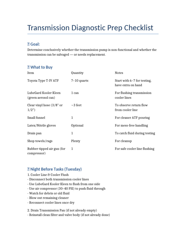 ATF Test Prep for Transmission Diagnostics | PDF | Mechanical Engineering