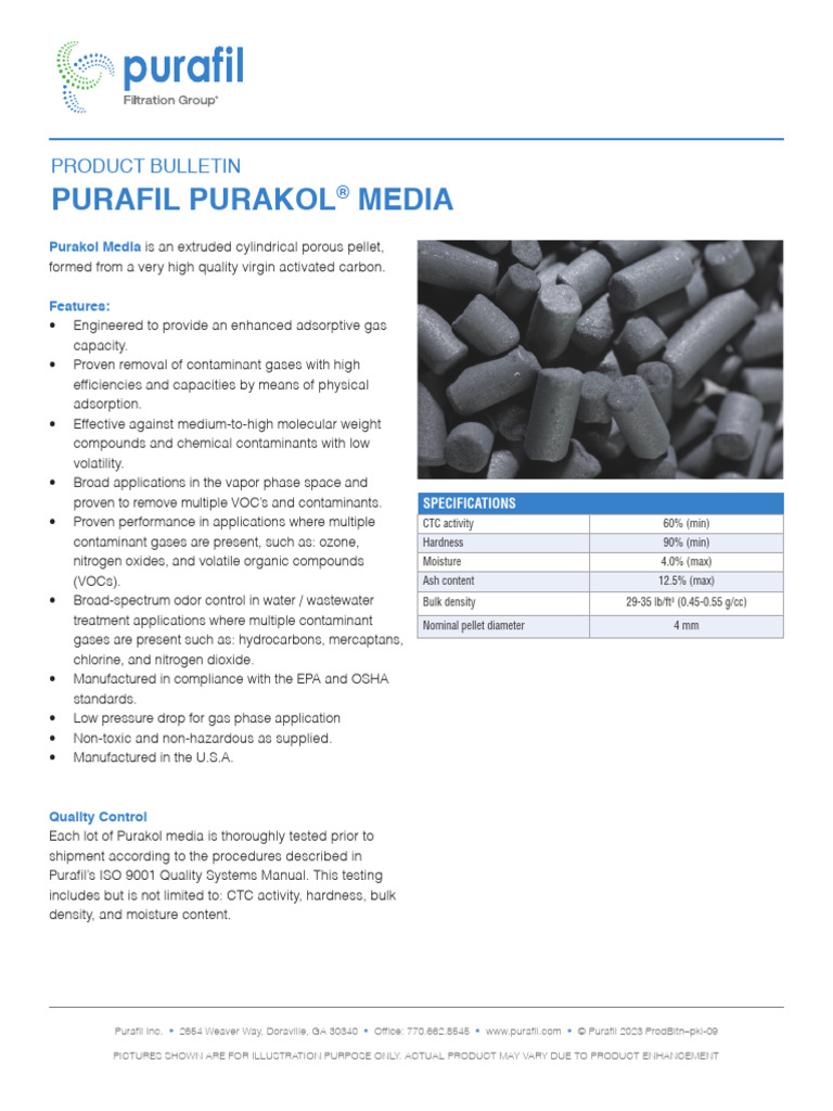 Purakol® Media Product Specifications | PDF