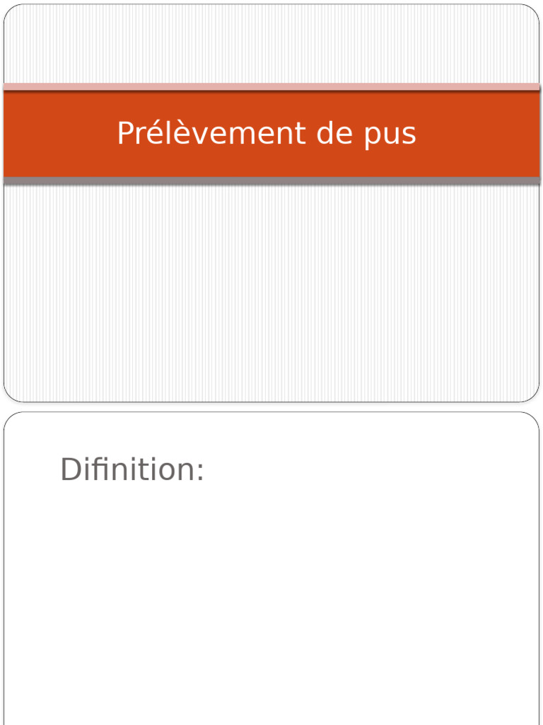 Prélèvement et traitement du pus PDF Hygiène Infection — free download