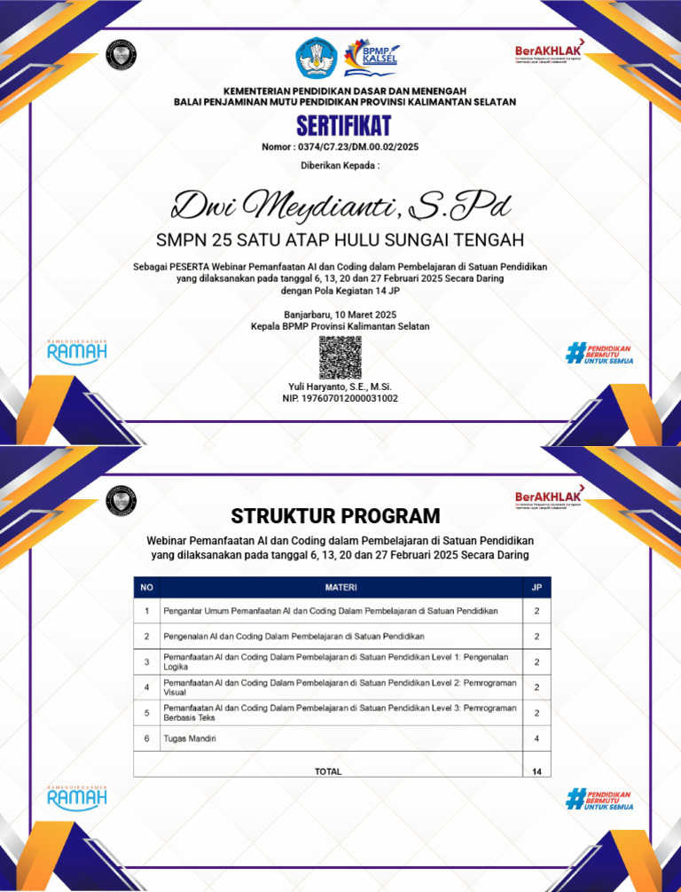 Webinar AI dan Coding untuk Pendidikan | PDF