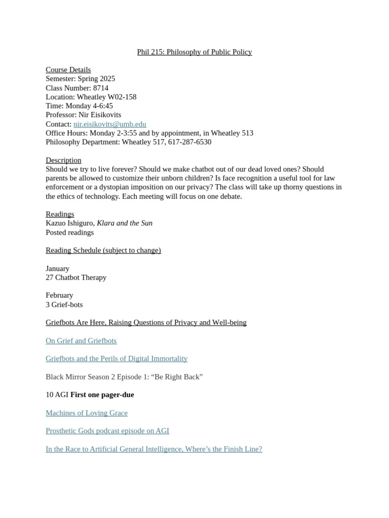 Philosophy of Public Policy Course 2025 | PDF