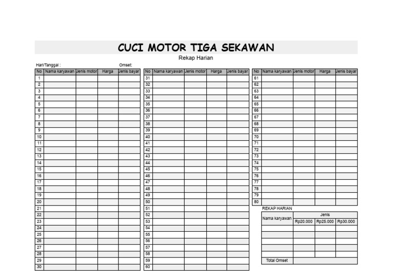 Rekap Harian - Sheet1 (8) | PDF