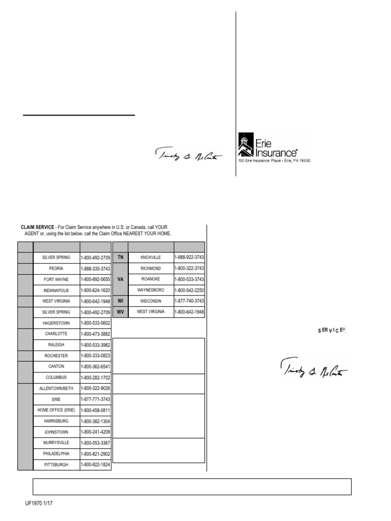 Erie Insurance ID Card and Claims Guide | PDF | Insurance | Authentication