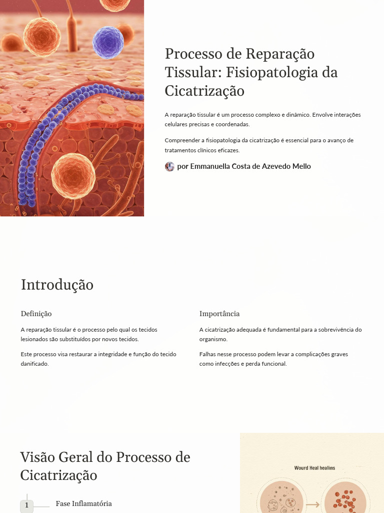 Processo de Repara o Tissular Fisiopatologia Da Cicatriza o Aula 03 ...
