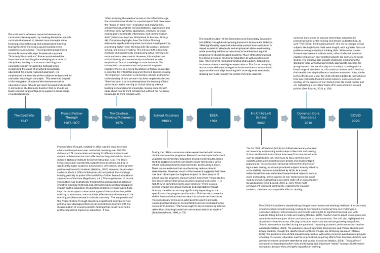 Timeline Presentation of Education Law | PDF | No Child Left Behind Act ...