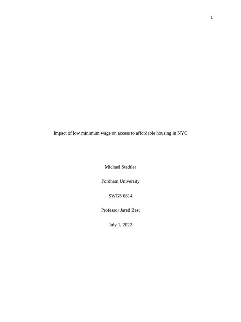 Research Proposal Final Paper | PDF | Poverty | Poverty & Homelessness