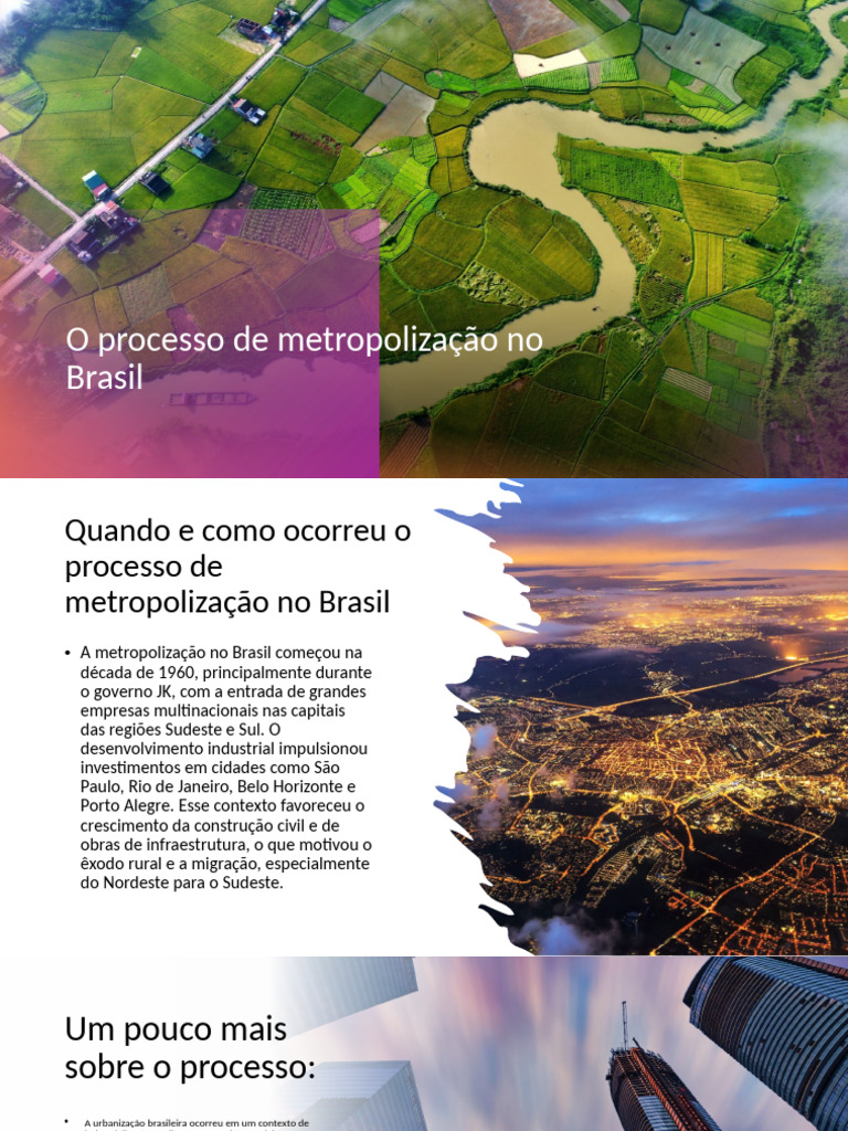 Metropolização no Brasil: História e Impactos | PDF | Urbanização | Brasil