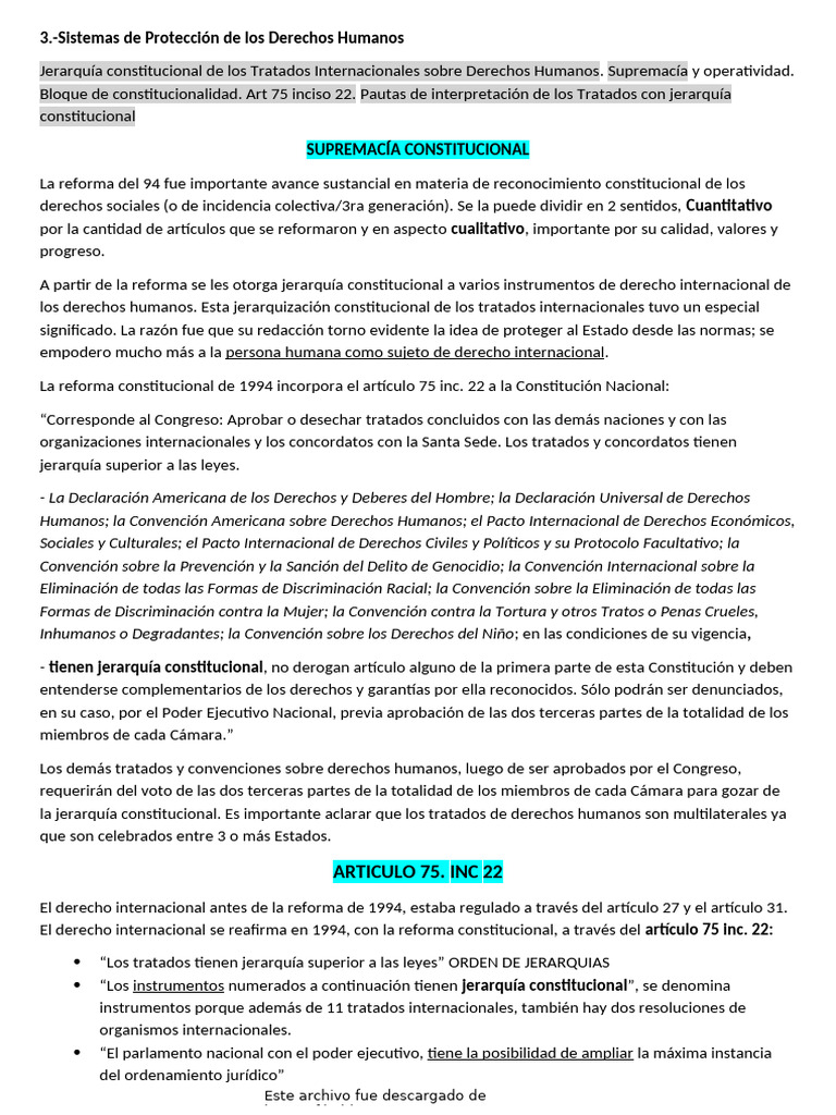 Derechos Humanos - PRIMER PARCIAL | PDF | Tratado | Convenio europeo de ...