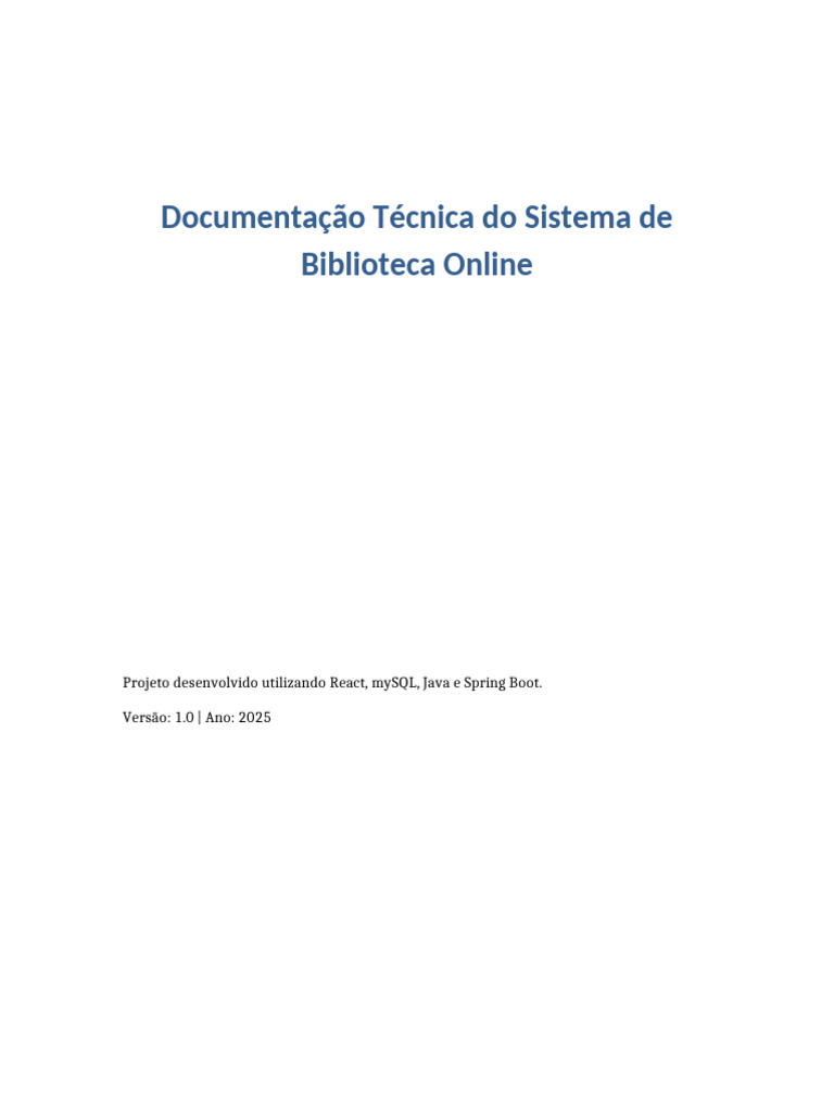 Documentação Técnica Biblioteca Online | PDF | Autenticação | Programas