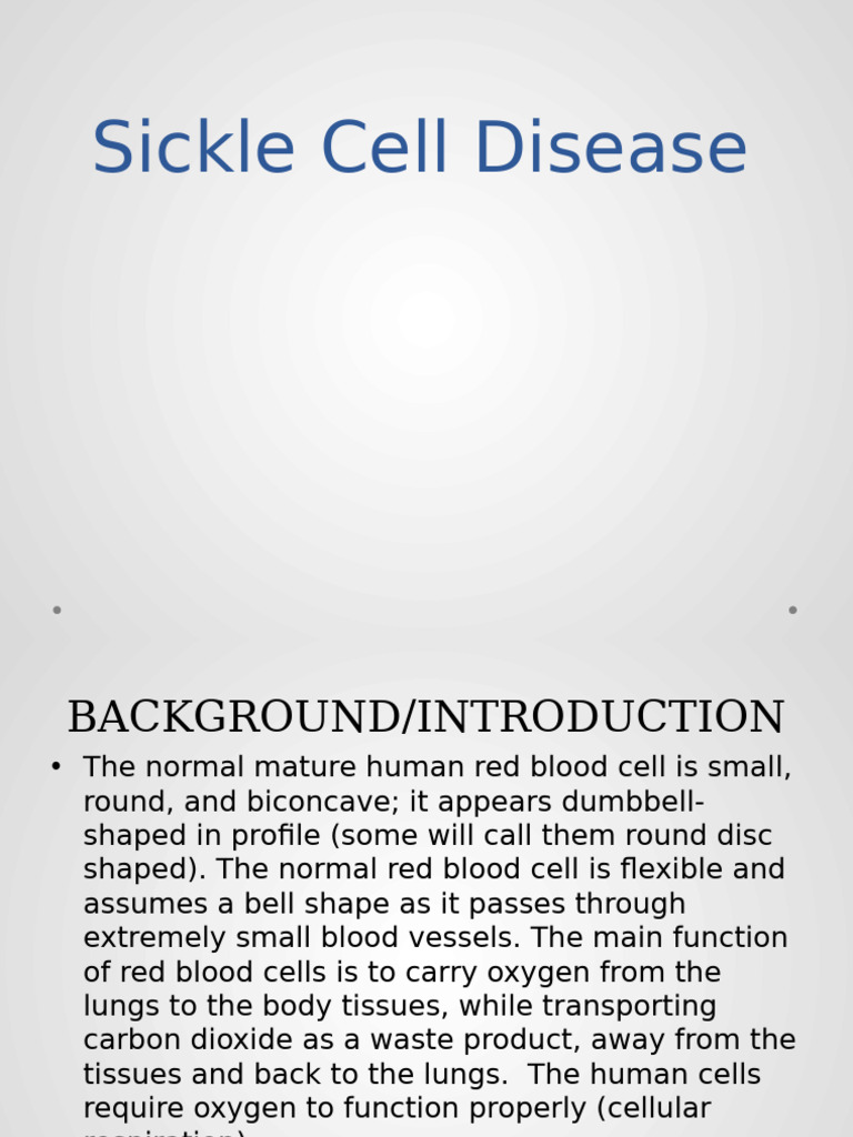 Understanding Sickle Cell Disease Basics | PDF | Hemoglobin | Antioxidant