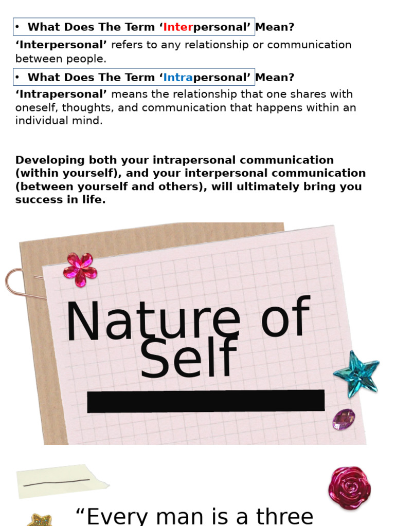 Understanding Oneself and Intrapersonal Communication | PDF | Self ...