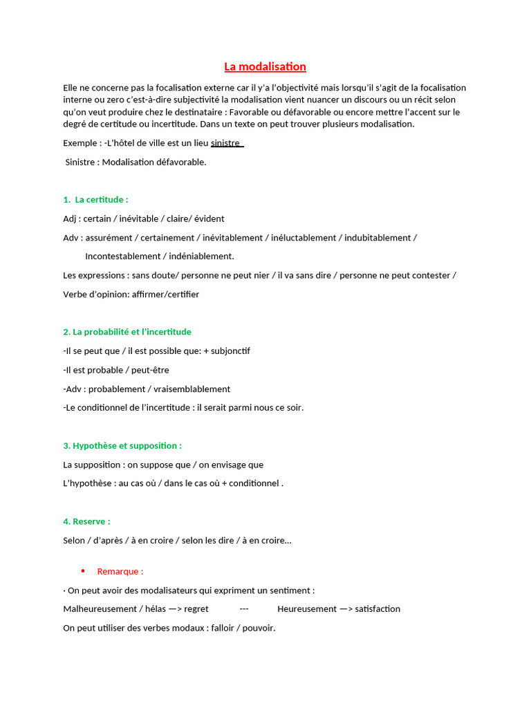 Comprendre la modalisation en discours | PDF