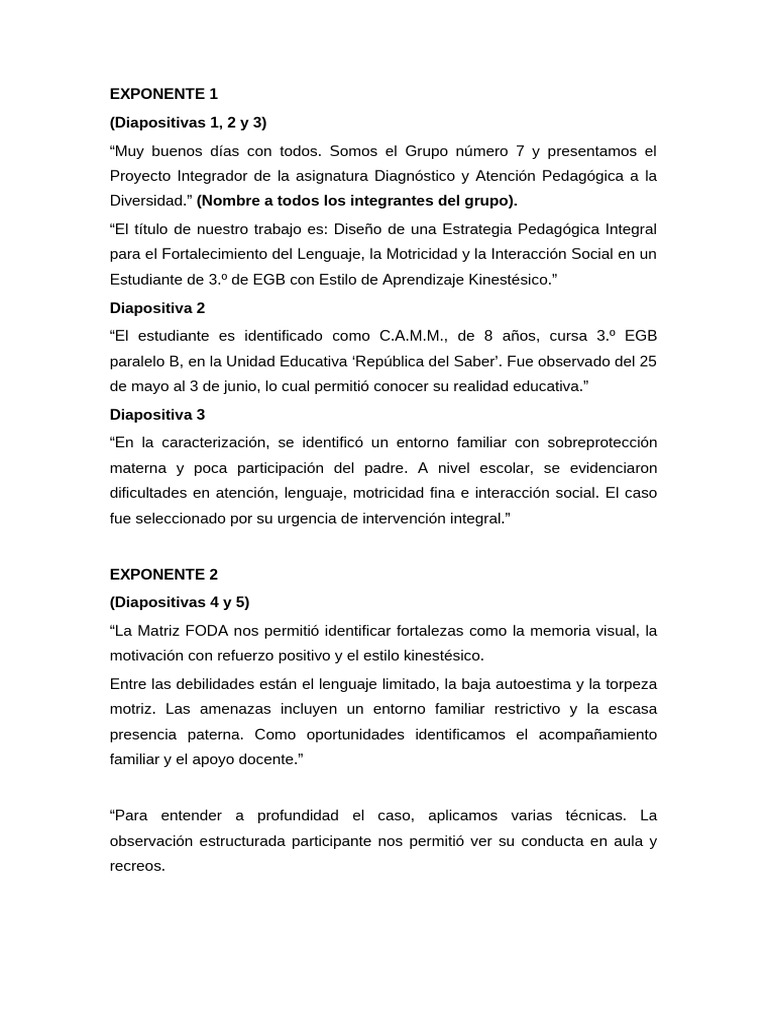 Dialogo para Exposicion | PDF | Aprendizaje | Maestros