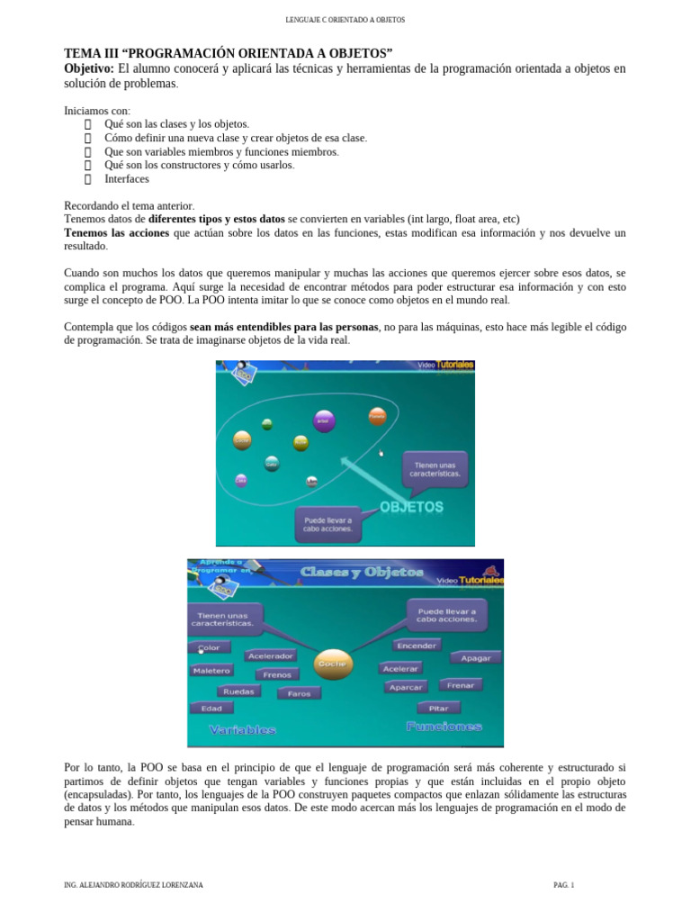 Tema 3.3 POO | PDF | Objeto (informática) | Programación orientada a ...