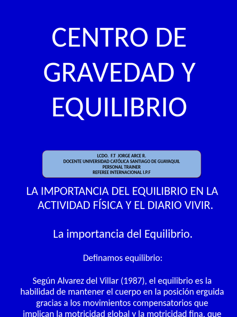 CDG y Equilibrio | PDF | Mano | Gravedad