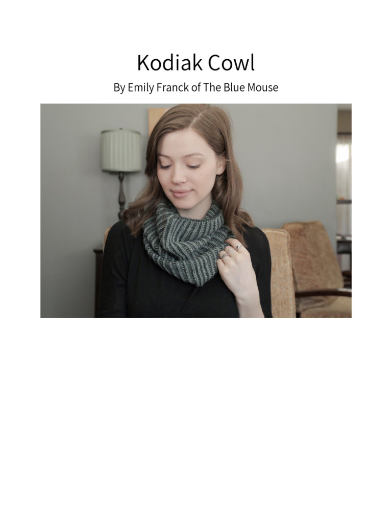 Kodiak Cowl Knitting Pattern Guide | PDF | Knitting | Gauge (Knitting)