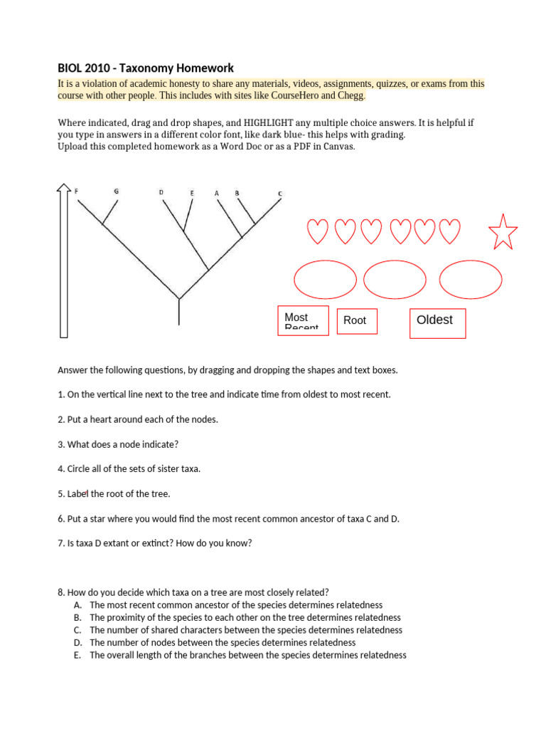 Taxonomy Homework | PDF | Biological Classification | Biology