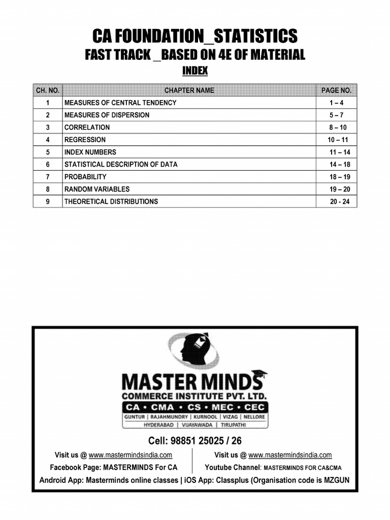 Book 73 - CAF - Statistics - Fast Track Materil Based On 4e - 25 Pages ...
