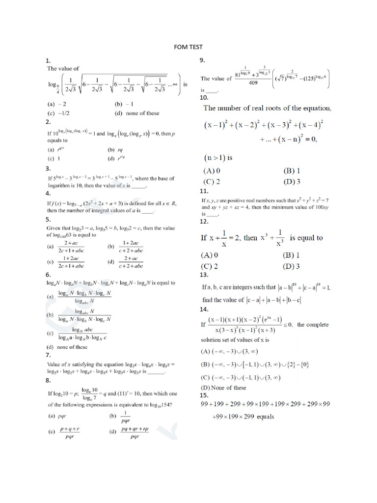 Fom Test Mab | PDF