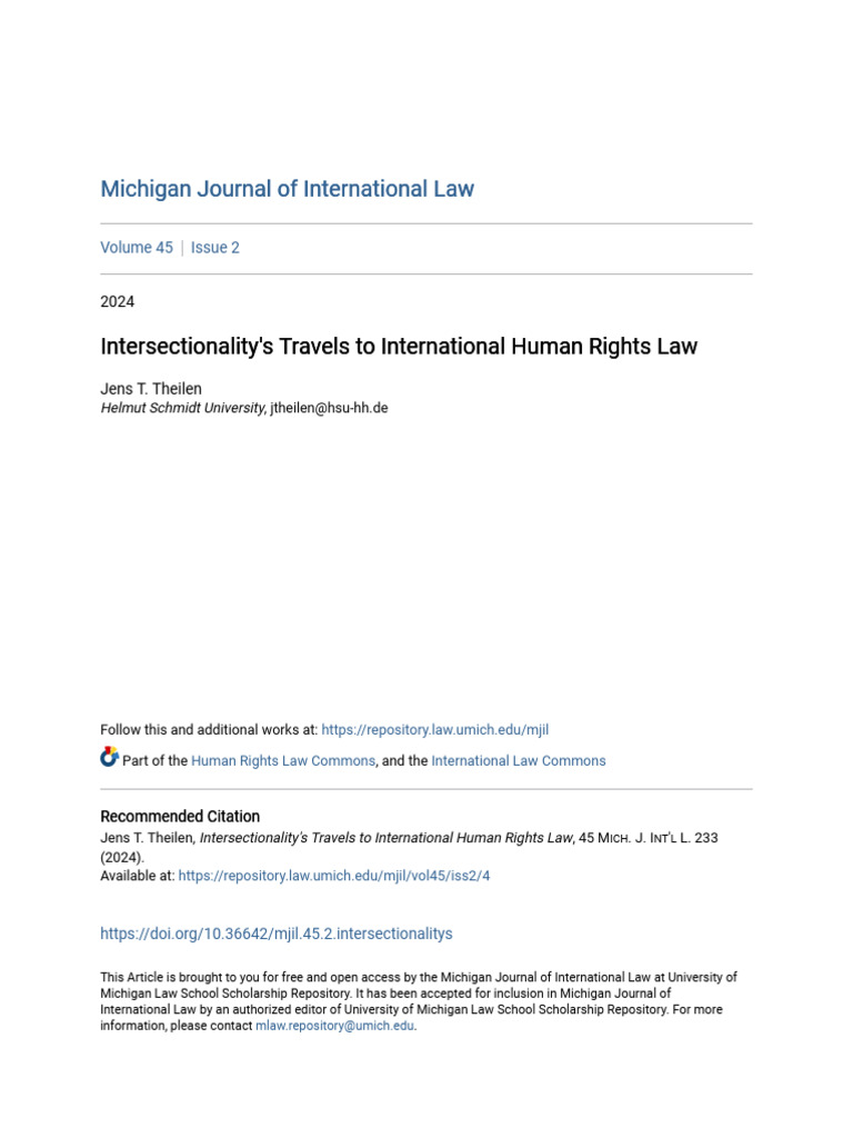 Intersectionalitys Travels To International Human Rights Law | PDF ...