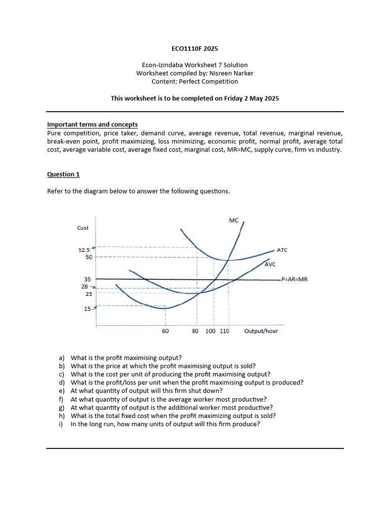 Profit Maximization in Perfect Competition | PDF | Profit (Economics ...