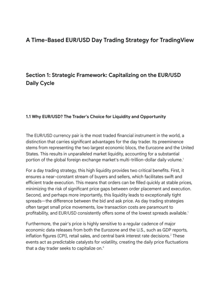 EUR - USD Day Trading Strategy | PDF | Day Trading | Foreign Exchange Market
