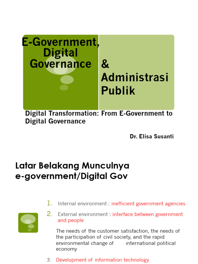 E-Government and Digital Governance Overview | PDF | E Government ...