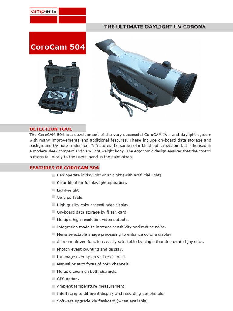 Corona Camera Corocam504 | PDF | Ultraviolet | Video