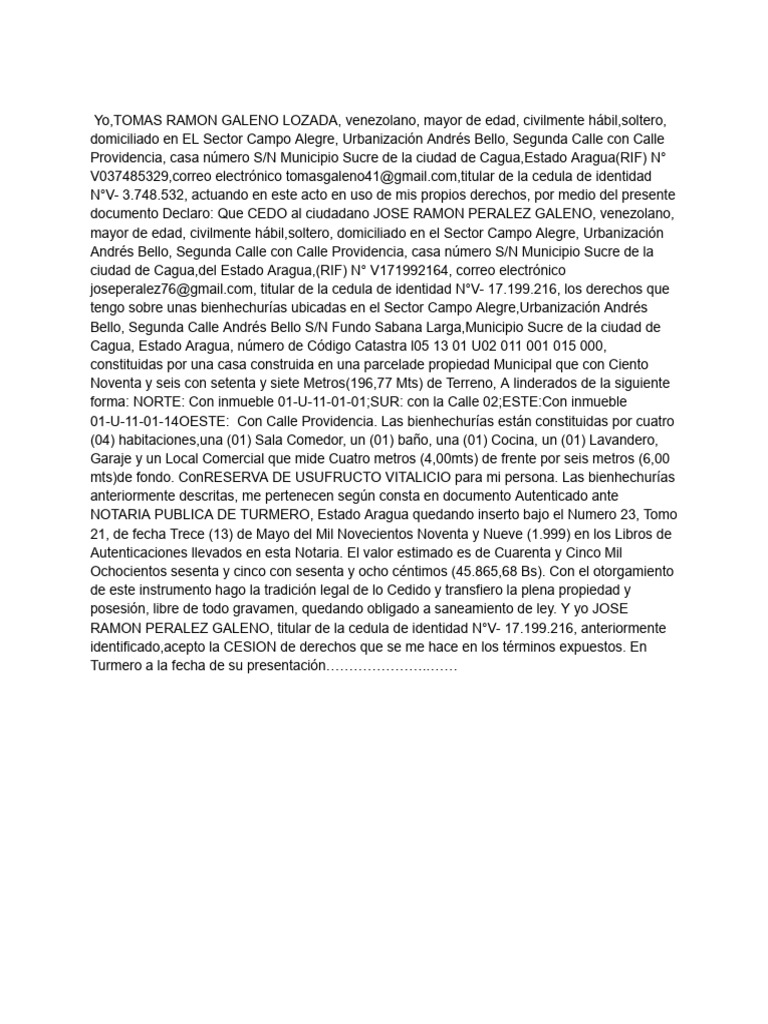 Cesiom de Derecho VITALICIO | PDF